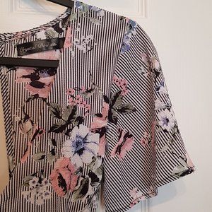 Crystal Doll juniors striped floral romper